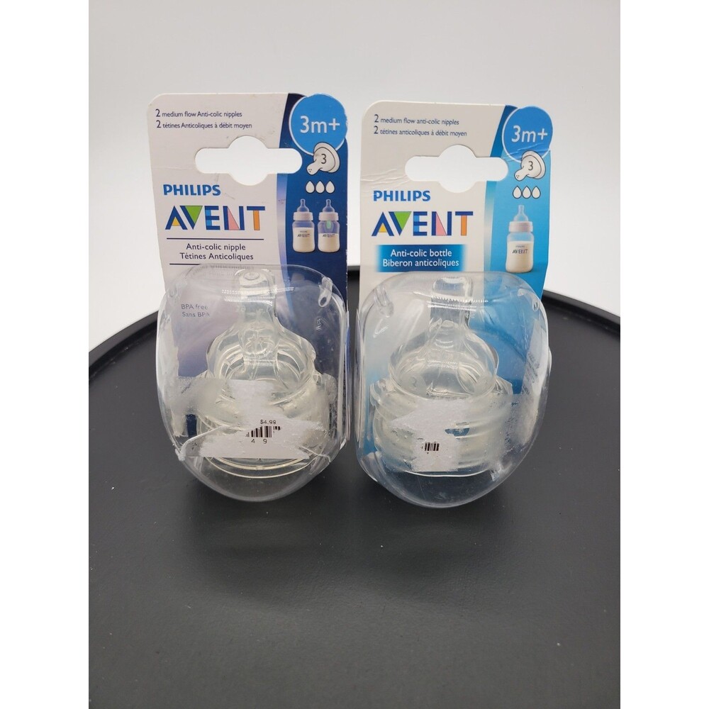 2 Philips Avent Natural First Flow Nipple, 2 Pack, 3 Month + BRAND NEW